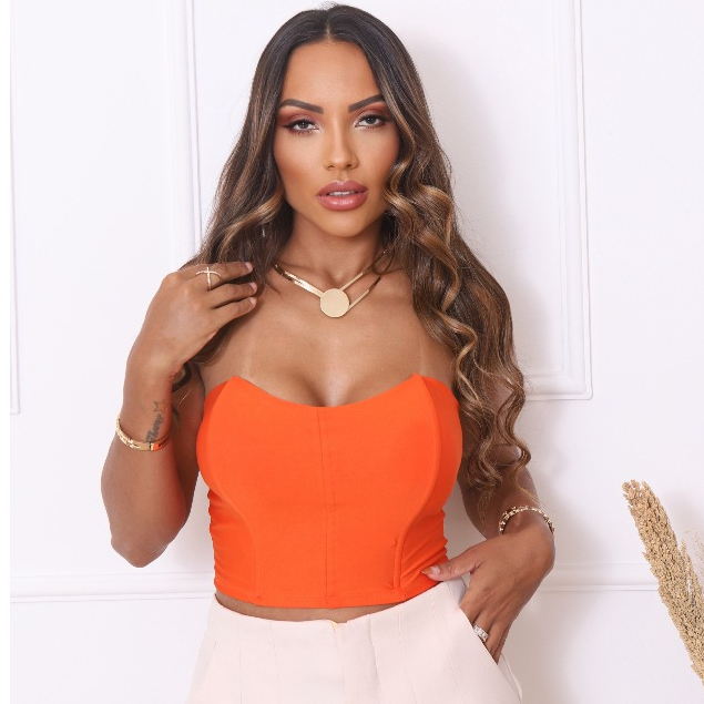 Cropped Corselet Tomara Que Caia Com Bojo Morcego