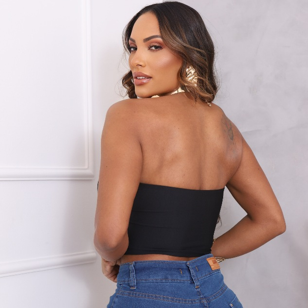 Cropped Corselet Tomara Que Caia Com Bojo Morcego