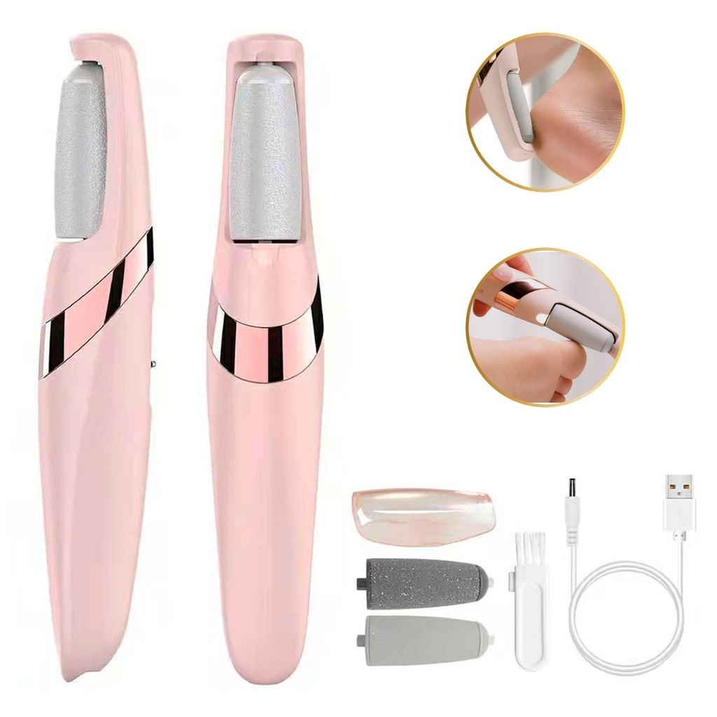 Lixador de Pé Elétrico - Esfoliador Tira Calos Pedicure Portátil Lixa Elimina Calo Portátil Usb Pilha