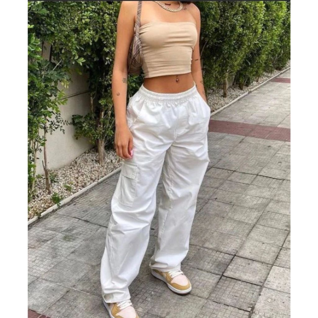 Calça Cargo Feminina e Masculina Boca Larga Skatista Streewear