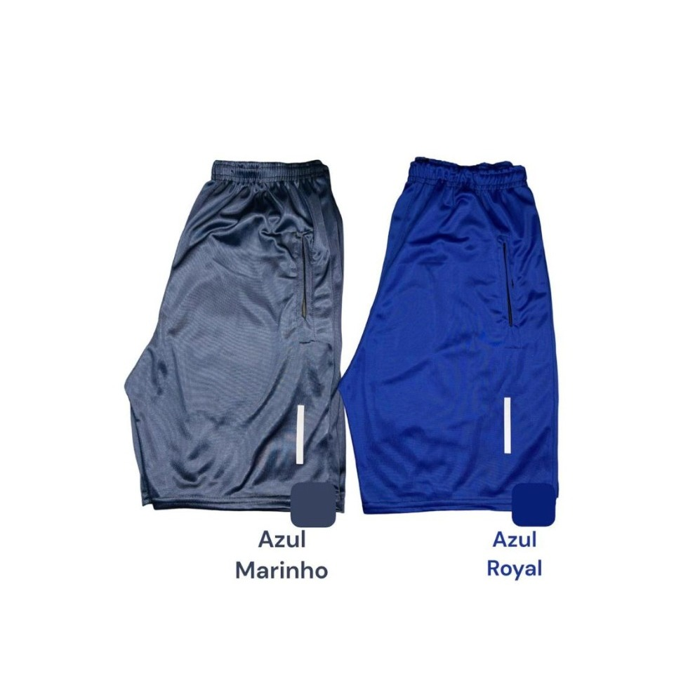 KIT 2 SHORTS (DRY-FIT) BERMUDA COM ZIPER NO BOLSO