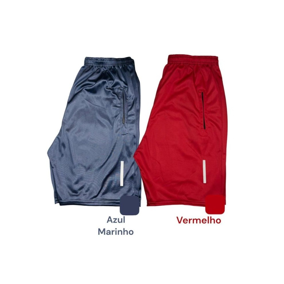 KIT 2 SHORTS (DRY-FIT) BERMUDA COM ZIPER NO BOLSO