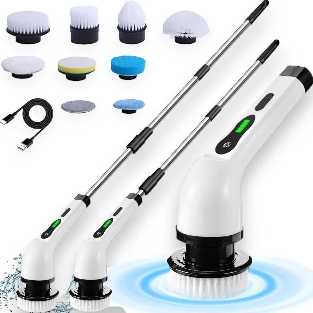 Esfregão Elétrico 9 in 1 Sem fio Escova De Limpeza Pesada Multiuso 360 Recarregável Envio Imediato