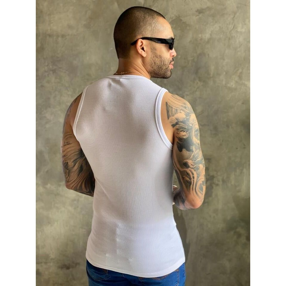 Kit 2 Regata Canelada Masculina Americana Camiseta Básica Modelo Americano Camisa Academia