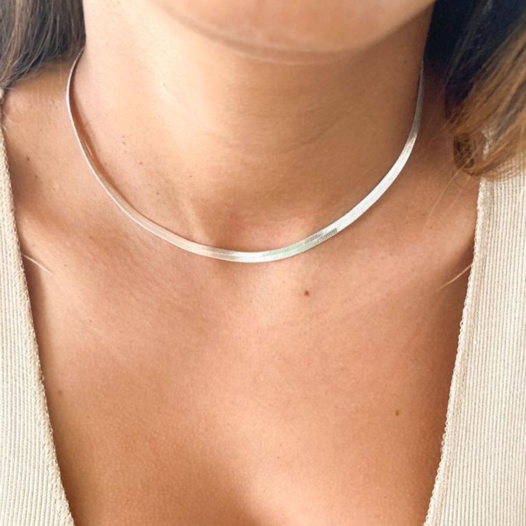 Kit 2 colares femininos vazados de coração duplo + colar Choker banhado a prata 925