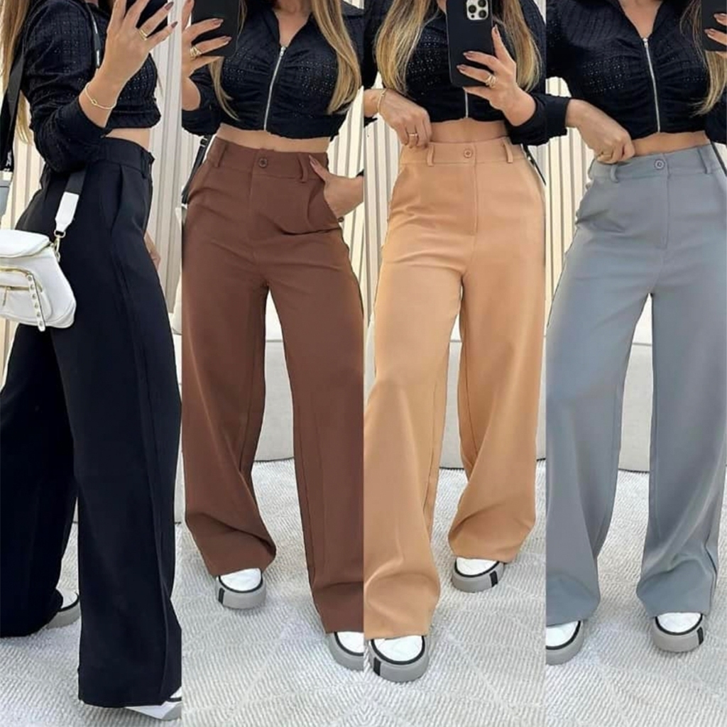 Kit 2 Calça Alfaiataria PREMIUM Cintura Alta Com Bolso PROMOÇÃO