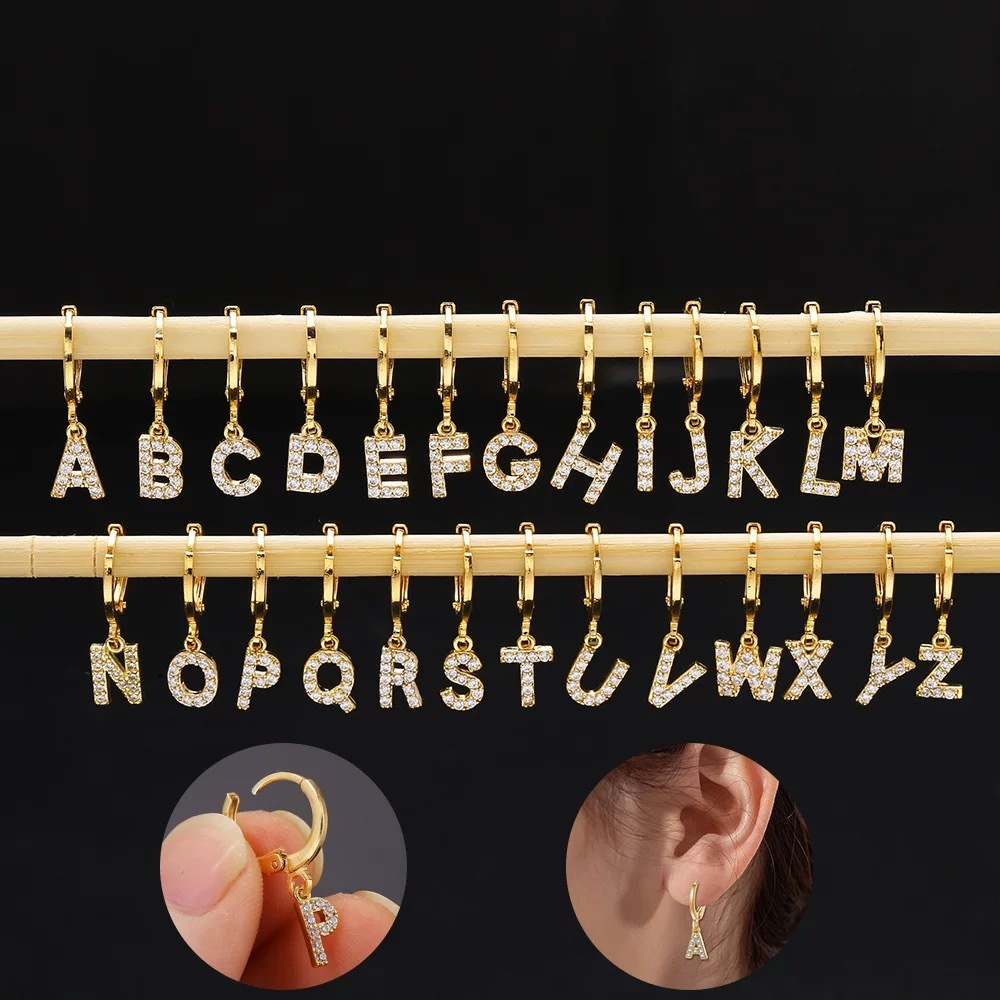 Kit 2 colares elegantes para mulheres com pingentes de letras A-Z, banhados a prata 925 ou ouro 18K