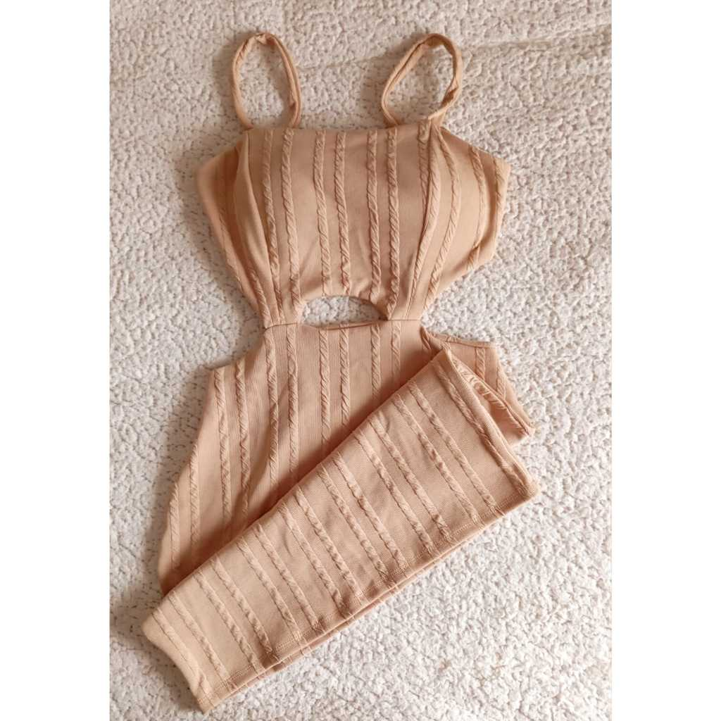 Vestido Feminino tubinho alça com bojo abertura nas laterais elegante