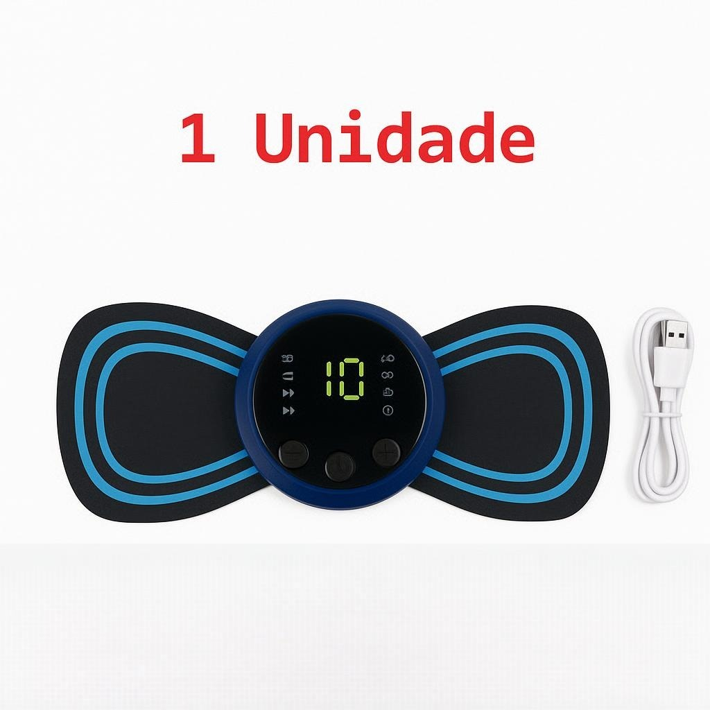 KIT Mini Massageador EMS Estimulador Elétrico De Pescoço Portátil Para Alívio Da Dor Muscular Cervical