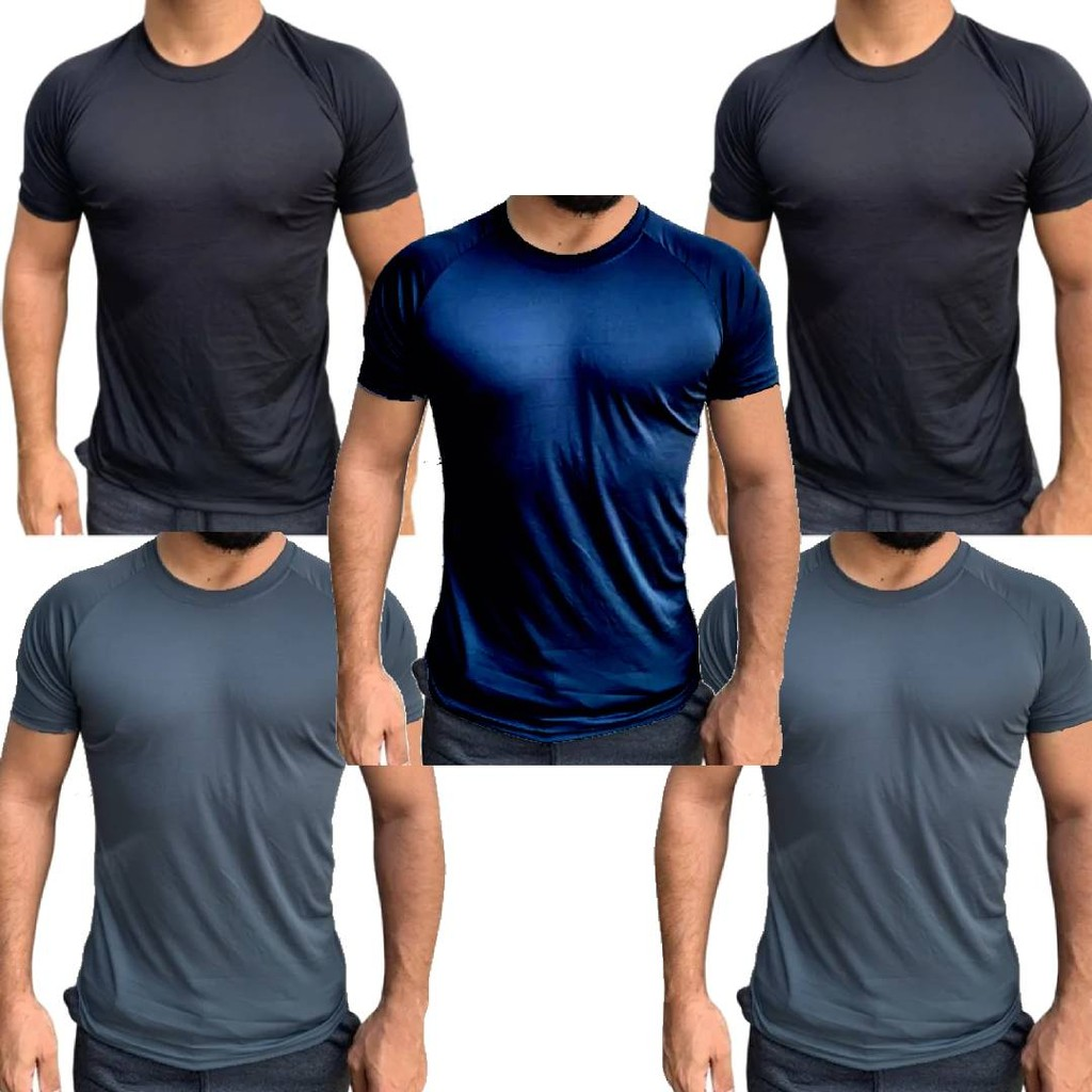 Kit 5 Camisetas Dry Fit Masculina - Casual