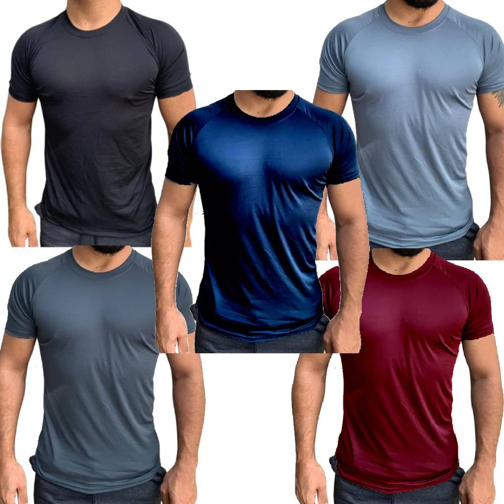 Kit 5 Camisetas Dry Fit Masculina - Casual