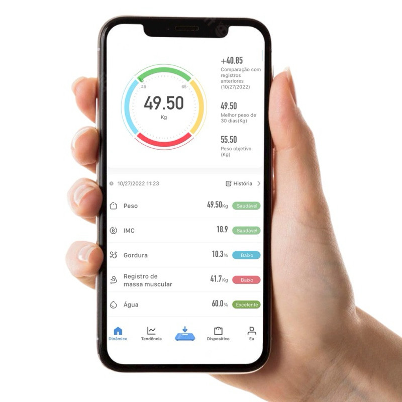 Balança Digital Com Aplicativo Medidora Corporal Bioimpedância até 180kg
