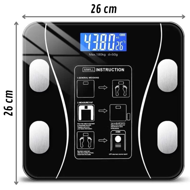 Balança Digital Com Aplicativo Medidora Corporal Bioimpedância até 180kg