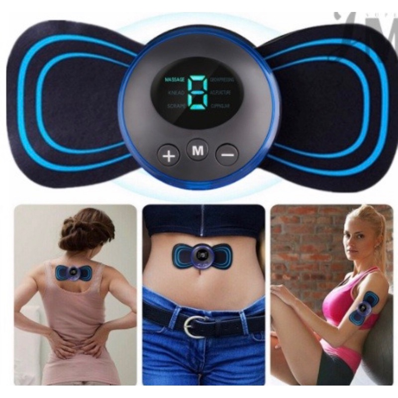 KIT Mini Massageador EMS Estimulador Elétrico De Pescoço Portátil Para Alívio Da Dor Muscular Cervical