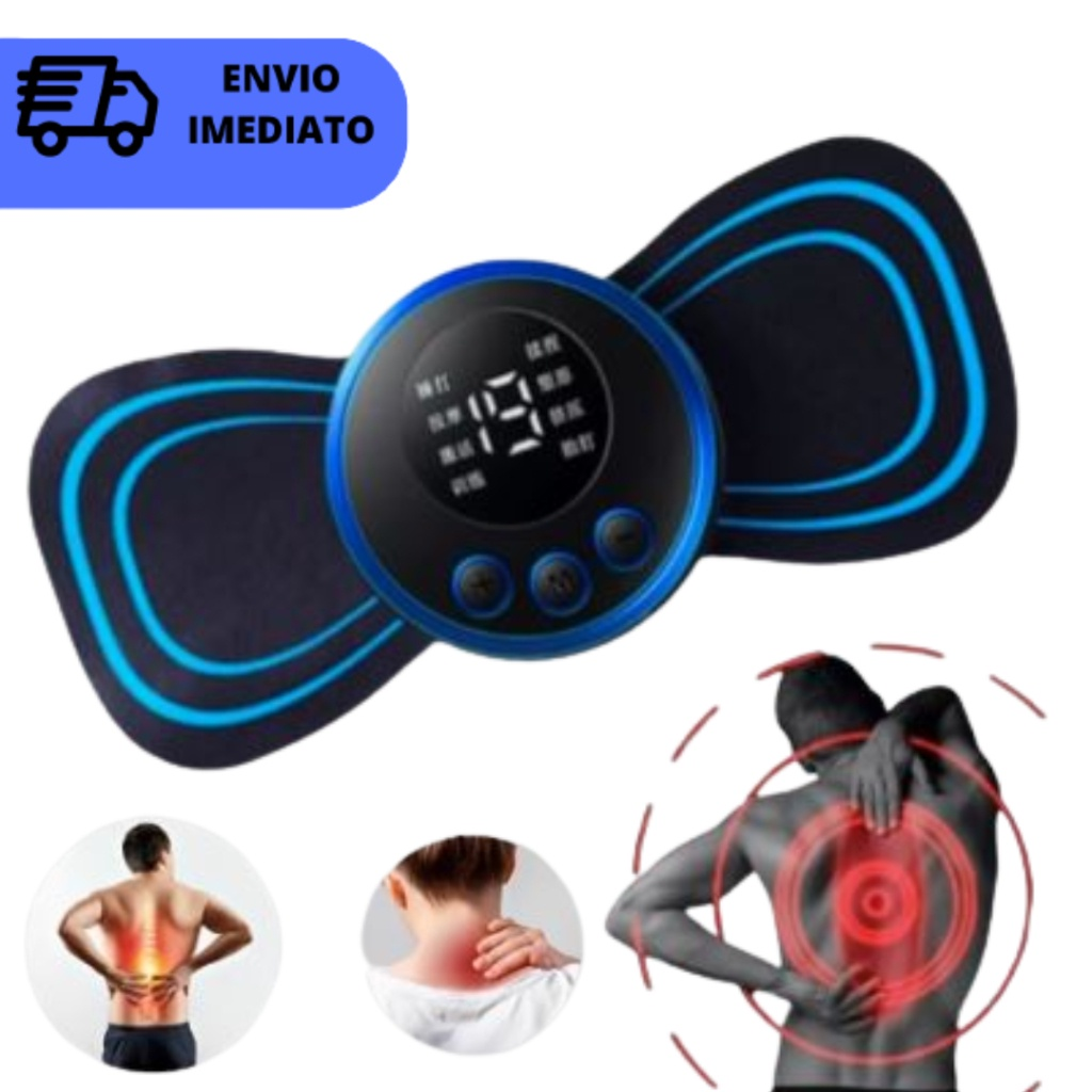 KIT Mini Massageador EMS Estimulador Elétrico De Pescoço Portátil Para Alívio Da Dor Muscular Cervical