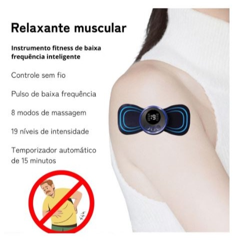 KIT Mini Massageador EMS Estimulador Elétrico De Pescoço Portátil Para Alívio Da Dor Muscular Cervical