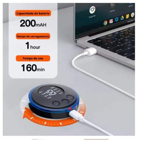KIT Mini Massageador EMS Estimulador Elétrico De Pescoço Portátil Para Alívio Da Dor Muscular Cervical