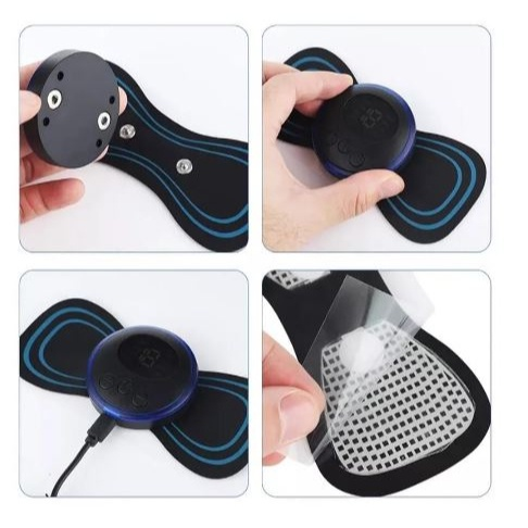 KIT Mini Massageador EMS Estimulador Elétrico De Pescoço Portátil Para Alívio Da Dor Muscular Cervical