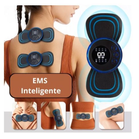 KIT Mini Massageador EMS Estimulador Elétrico De Pescoço Portátil Para Alívio Da Dor Muscular Cervical