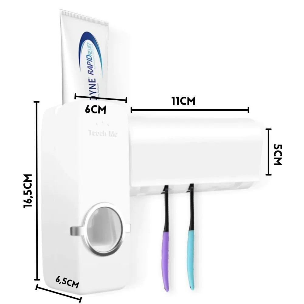 Dispenser Pasta De Dente Creme Dental Porta Escova Com Suporte Prático Econômico