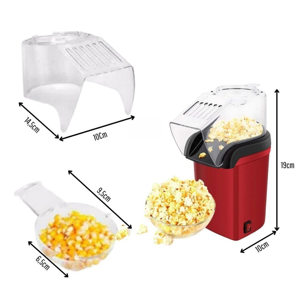 Pipoqueira Elétrica Ar Quente- Máquina de Fazer Pipoca Sem Óleo Minijoy 110v
