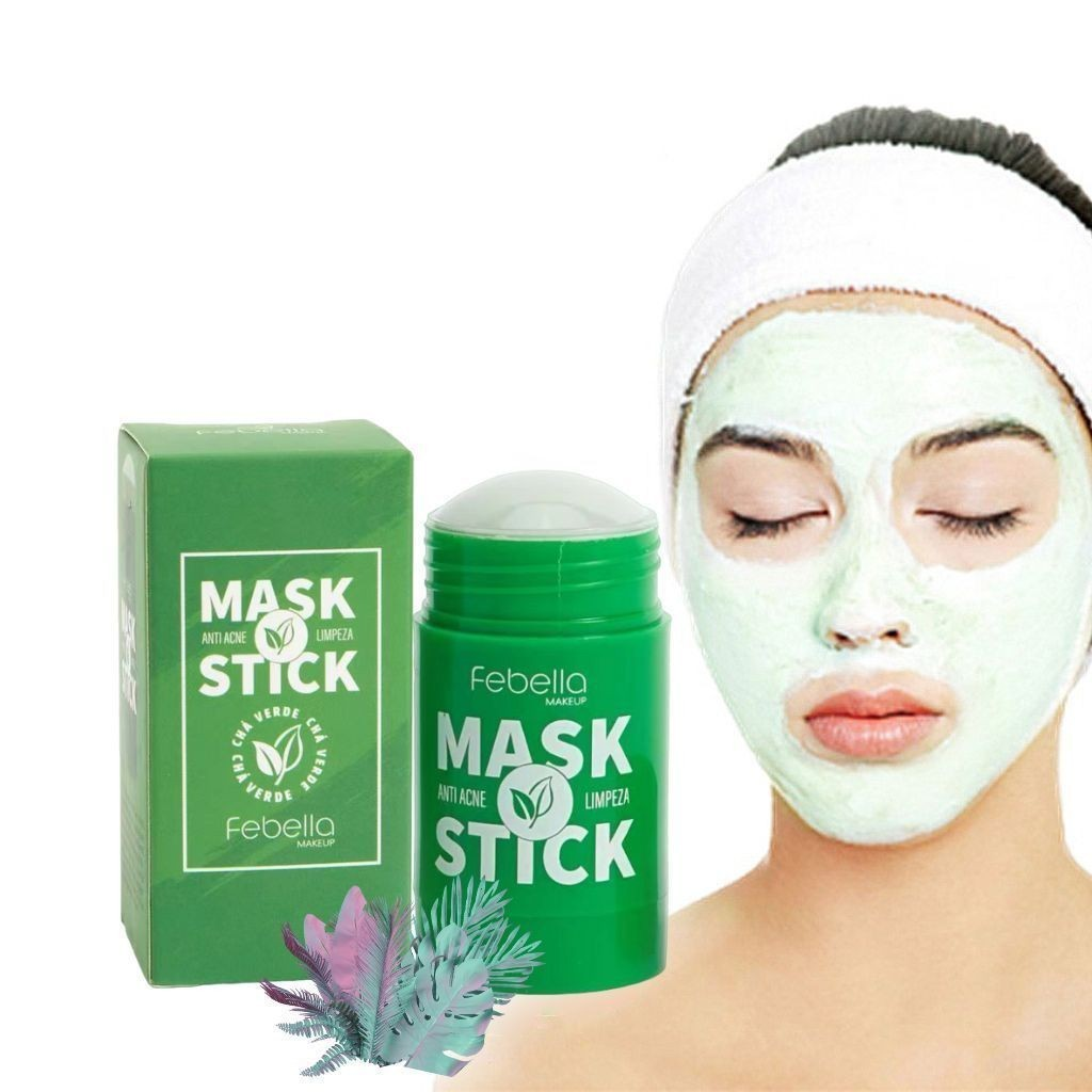 Máscara Chá Verde Remover de Cravos Anti-Acne Hidratante Beleza Pele Facial Clean Face Clareador Mask Stick FEBELLA Hot