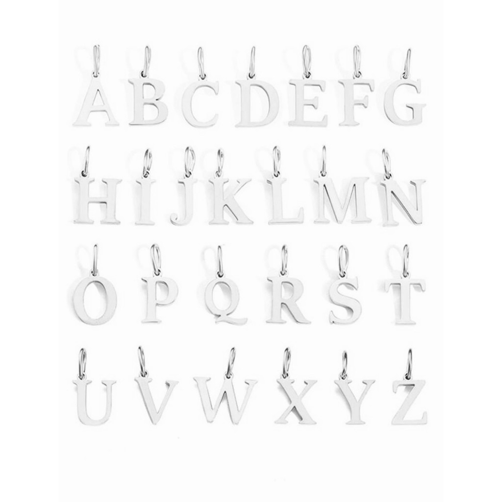 Kit 2 colares elegantes para mulheres com pingentes de letras A-Z, banhados a prata 925 ou ouro 18K