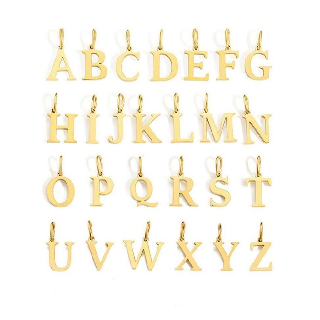 Kit 2 colares elegantes para mulheres com pingentes de letras A-Z, banhados a prata 925 ou ouro 18K